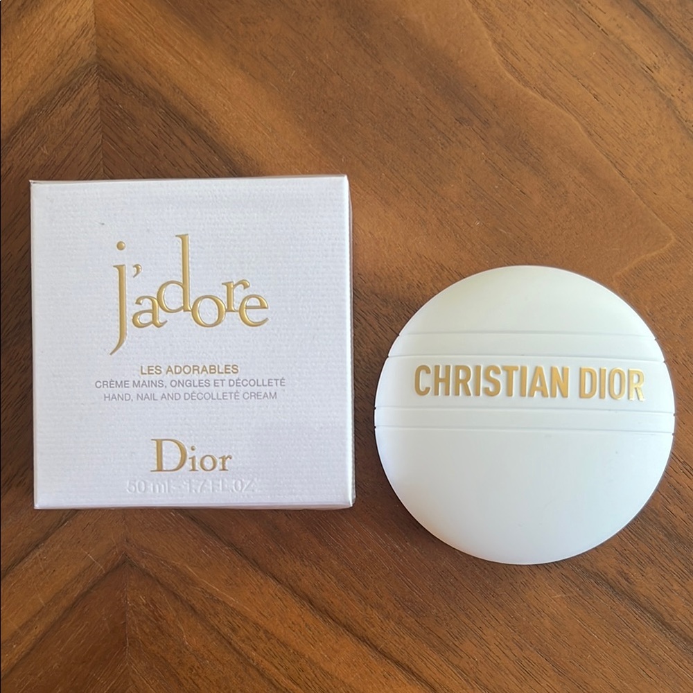 Dior J'adore Les Adorables Hand, Nail, Décolleté Cream - White and Gold, NWT